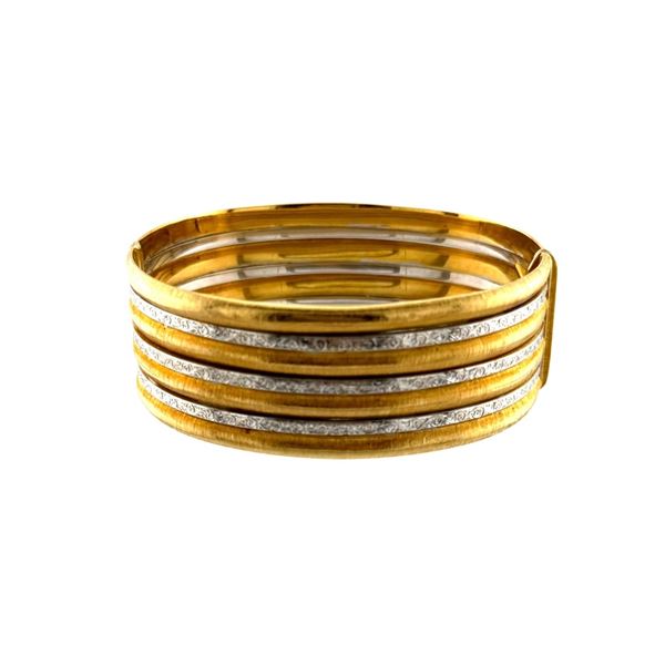 Mario Buccellati 18K Gold Two Tone Cuff Bangle