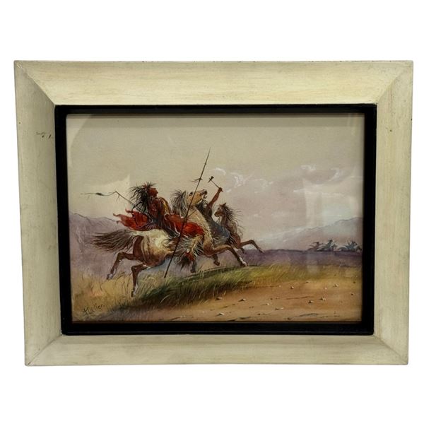 Signed A J Miller The Blackfeet Watercolor