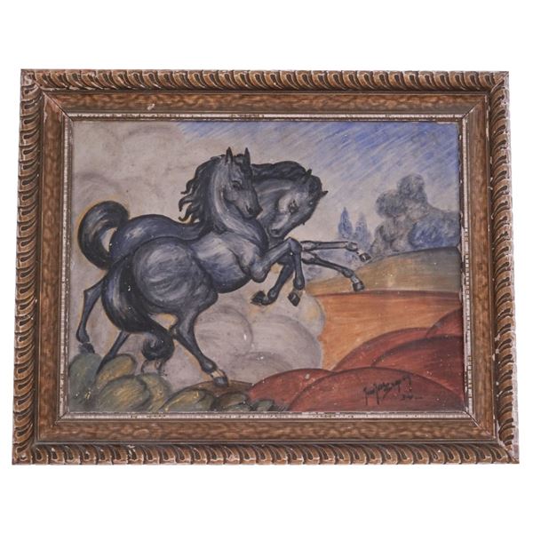 Juan Jose Segura - Horses in Landscape O/B