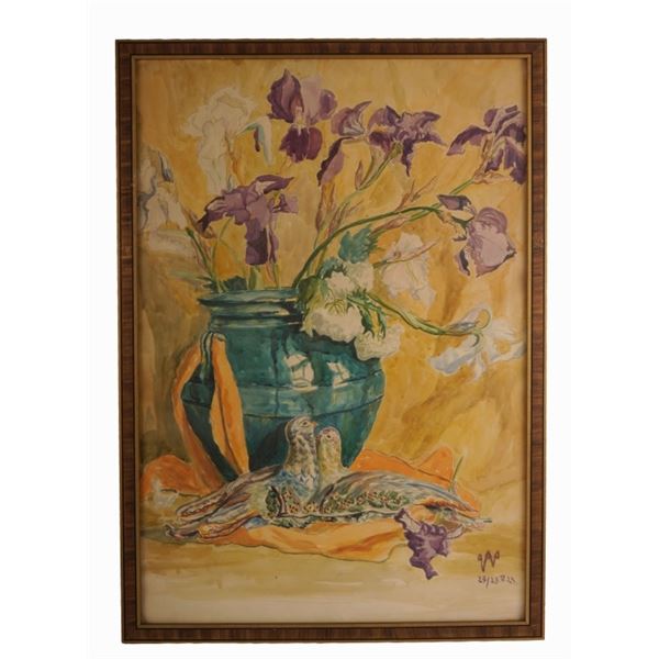 Artist Signed Watercolor Still Life