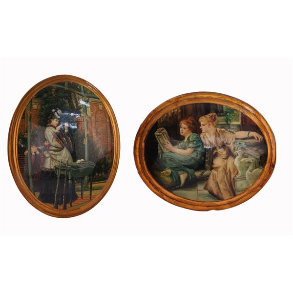 Pair of Italian Convex Medallion Portraits