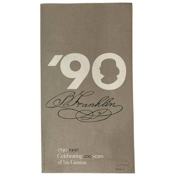 Artist Signed Paul Rand '90 B. Franklin IBM Poster