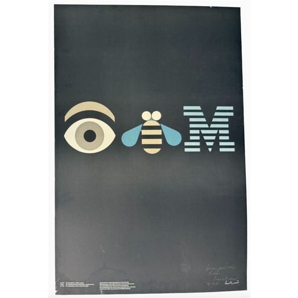 Signed Paul Rand IBM Rebus Lithograph Poster
