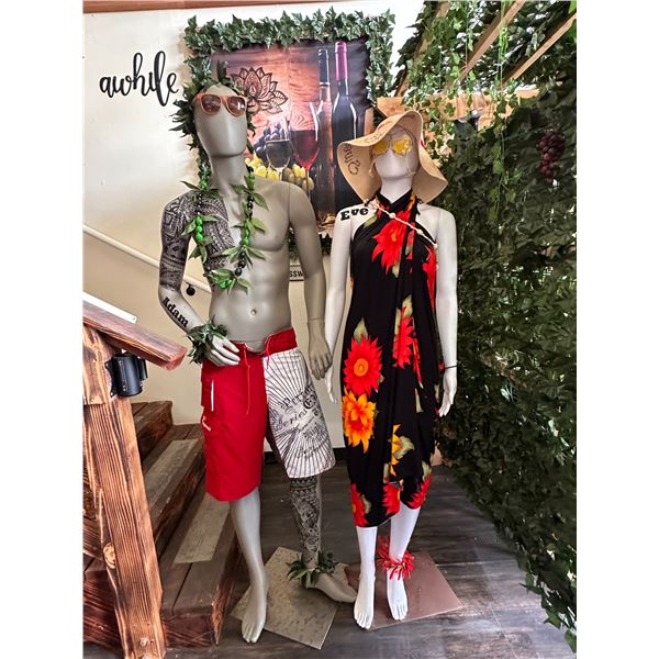 Qty 2 Surf Mannequins "Adam" & "Eve", Misc Sizes