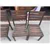 Image 4 : Qty 4 Wooden Chairs w/ Slatted Backs & Seats 17" x 17" x 34.5"H