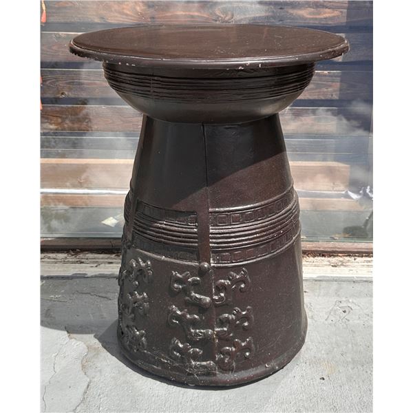 Round Wooden Drum Side Table 20" Dia, 24"H