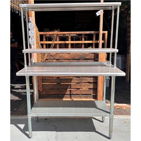 Metal Kitchen Table w/ Hally HL-DOS1248 Double Tier Overshelf 48" x 24" x 66"H