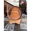 Image 3 : Wooden Wine Barrel on Stand "Lifted Spirits Kailua" w/ Metal Bands 10.5" Dia, 13.5" L