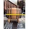 Image 5 : Wooden Wine Barrel on Stand "Lifted Spirits Kailua" w/ Metal Bands 10.5" Dia, 13.5" L
