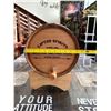 Image 6 : Wooden Wine Barrel on Stand "Lifted Spirits Kailua" w/ Metal Bands 10.5" Dia, 13.5" L