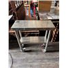 Image 2 : Rolling Metal Kitchen Work Table w/ Undershelf 30" x 12" x 34"H