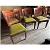 Image 1 : Qty 6 Wooden Chairs w/ Slatted Backs & Upholstered Seats 17" x 16" x 33.5"H