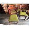 Image 2 : Qty 6 Wooden Chairs w/ Slatted Backs & Upholstered Seats 17" x 16" x 33.5"H