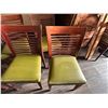Image 4 : Qty 6 Wooden Chairs w/ Slatted Backs & Upholstered Seats 17" x 16" x 33.5"H