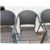 Image 3 : Qty 4 Metal Bar-Height Chairs w/ Woven Backs & Seats 22" x 17" x 45"H