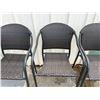 Image 4 : Qty 4 Metal Bar-Height Chairs w/ Woven Backs & Seats 22" x 17" x 45"H