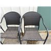 Image 5 : Qty 4 Metal Bar-Height Chairs w/ Woven Backs & Seats 22" x 17" x 45"H