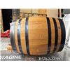 Image 1 : Wooden Wine Barrel w/ Metal Bands 10.5" Dia, 13.5" L