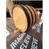 Image 2 : Wooden Wine Barrel w/ Metal Bands 10.5" Dia, 13.5" L