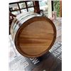 Image 4 : Wooden Wine Barrel w/ Metal Bands 10.5" Dia, 13.5" L