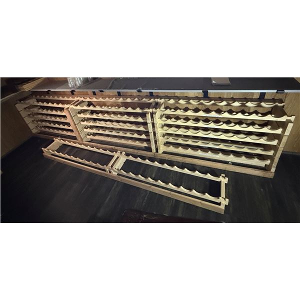 Multiple Wooden Stackable Wine Rack Sections 40"L