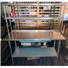 Image 1 : Metal Kitchen Table w/ Profeeshaw PSW-2460SB  Double Tier Overshelf 48" x 24" x 66"H