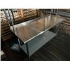 Image 2 : Metal Kitchen Table w/ Profeeshaw PSW-2460SB  Double Tier Overshelf 48" x 24" x 66"H