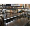 Image 3 : Metal Kitchen Table w/ Profeeshaw PSW-2460SB  Double Tier Overshelf 48" x 24" x 66"H