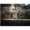 Image 3 : Eagle 3-Basin Stainless Steel Sink w/ Double Drainboards 90" x 26" x 44"H