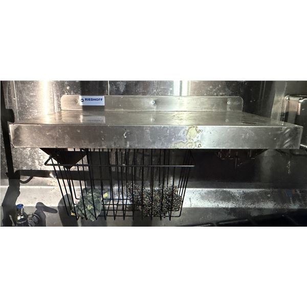 Riedhoff Metal Wall Mount Shelf w/ Underbasket 24" x 12"