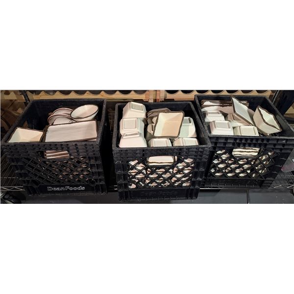 Qty 3 Crates Misc Bowls, Ramekins, Ceramic Trays, etc Misc Sizes