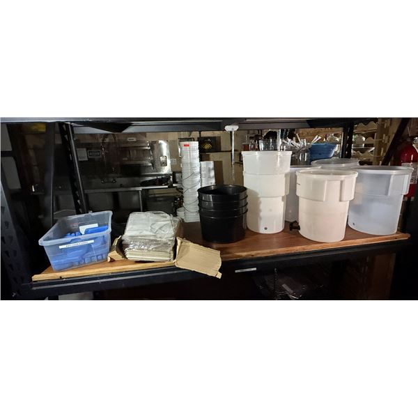 Multiple Plastic Buckets, Clear Storage Containers, Fish Bowls, Juicer, etc Misc Sizes
