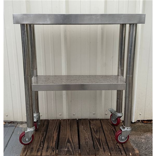 Rolling Metal 2-Tier Bus Cart 30" x 12" x 44"H