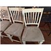 Image 2 : Qty 6 Chairs: 3 White Wooden & 3 Woven, Misc Sizes