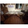 Image 3 : Rectangular Table 74" x 40" x 30" & 6 Wooden Chairs w/ Slatted Backs & Seats 17" x 17" x 34.5"H
