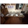 Image 4 : Rectangular Table 74" x 40" x 30" & 6 Wooden Chairs w/ Slatted Backs & Seats 17" x 17" x 34.5"H