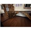 Image 6 : Rectangular Table 74" x 40" x 30" & 6 Wooden Chairs w/ Slatted Backs & Seats 17" x 17" x 34.5"H