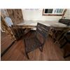 Image 7 : Rectangular Table 74" x 40" x 30" & 6 Wooden Chairs w/ Slatted Backs & Seats 17" x 17" x 34.5"H