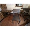 Image 8 : Rectangular Table 74" x 40" x 30" & 6 Wooden Chairs w/ Slatted Backs & Seats 17" x 17" x 34.5"H