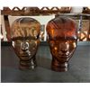 Image 1 : Qty 2 Glass Mannequin Heads 6" x 11"H