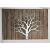 Image 1 : Wooden Wall Hanging w/ Tree of Life Motif 47" x 31"