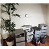 Image 1 : Multiple Storage Containers, Artificial Potted Palm, Misc Supplies, etc