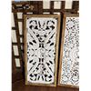 Image 2 : Qty 2 Framed Floral Cut-Out Design Panels 18" x 38"