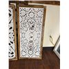 Image 3 : Qty 2 Framed Floral Cut-Out Design Panels 18" x 38"