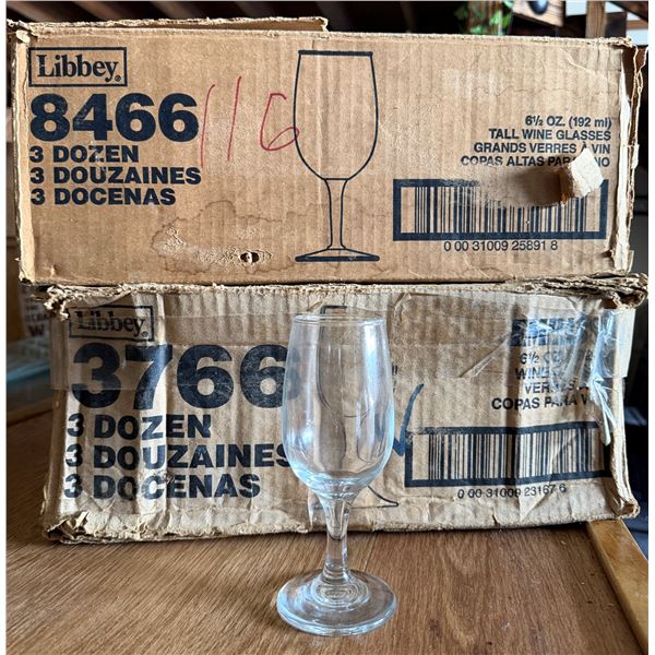 Qty 2 Boxes Libbey 8466 & 3766 Wine Glasses