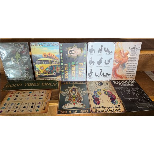 Qty 10 Wine & Business Signs Misc Sizes