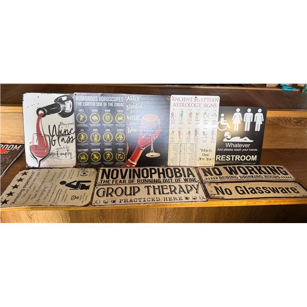 Qty 10 Wine & Business Signs Misc Sizes