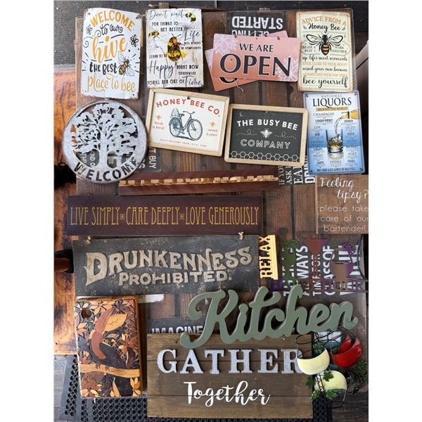 Multiple Wine & Business Signs Misc Sizes