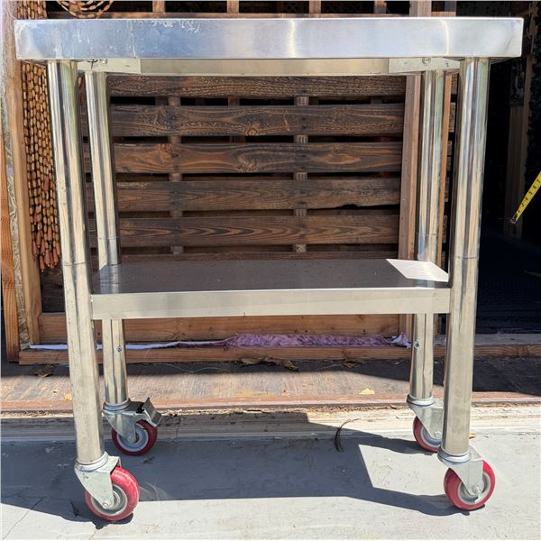 Vevor Rolling Metal Table w/ Undershelf 30" x 12" x 34"H