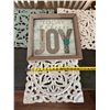 Image 5 : Qty 3 Cut-Out Trivets, Grateful & Joy Artwork, Table Lamp, Misc Sizes